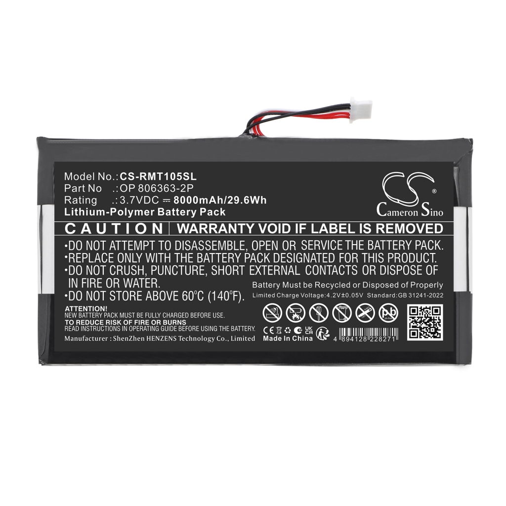 Batteries compatible with RAND McNally TND-1050 TND-1050 CS-RMT105SL