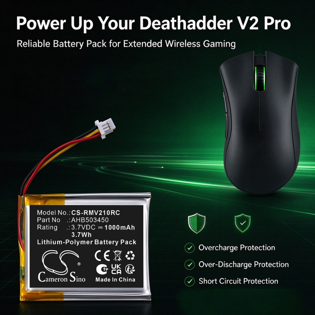 Batteries compatible with RAZER Deathadder V2 Pro CS-RMV210RC