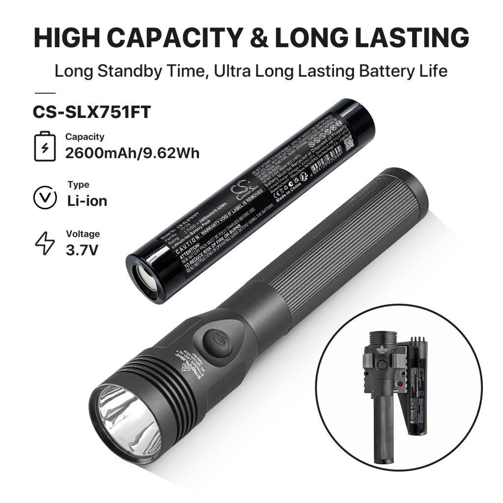 Battery compatible with Streamlight CS-SLX751FT