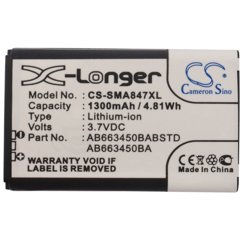 Battery compatible with Samsung CS-SMA847XL