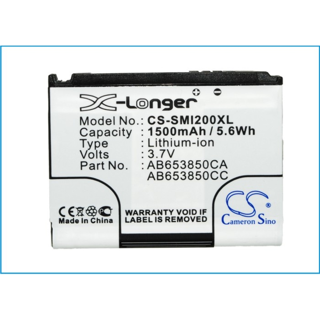 Battery compatible with Samsung CS-SMI200XL