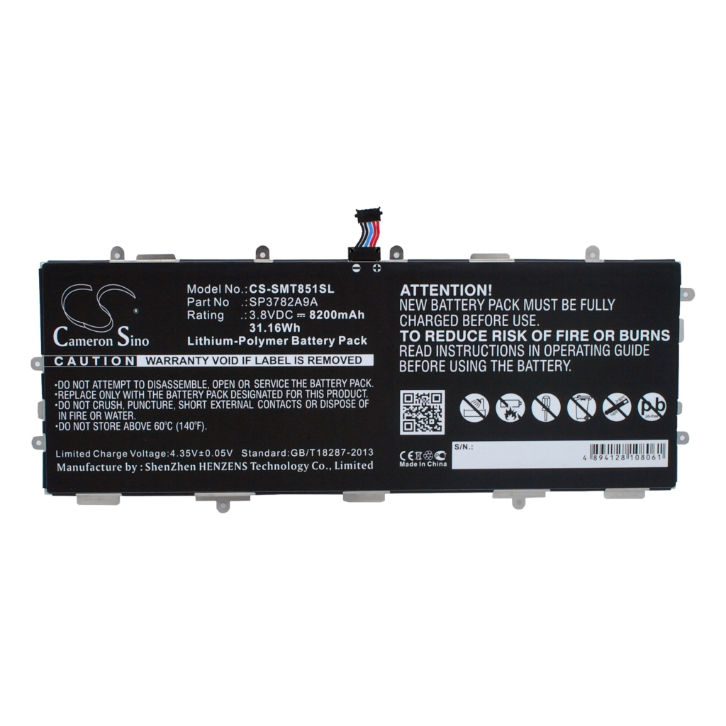 Battery compatible with Samsung CS-SMT851SL