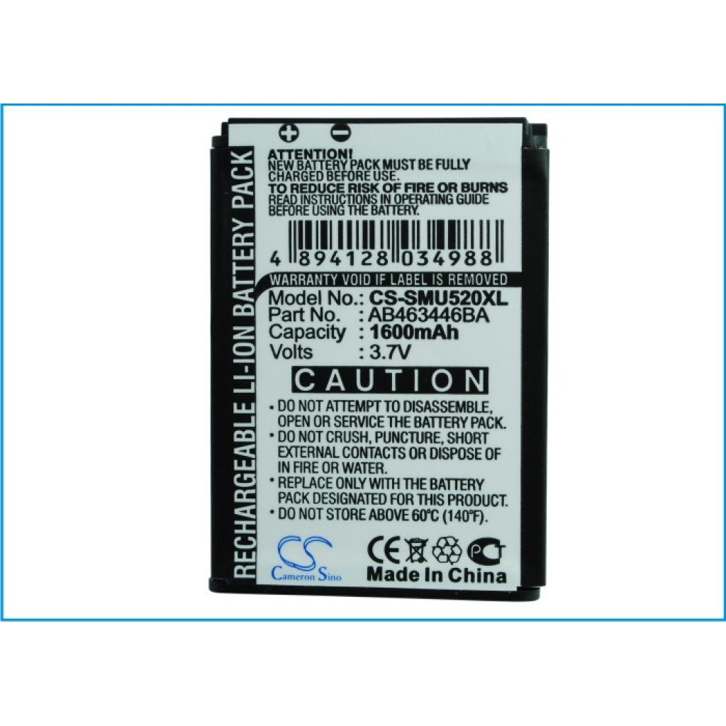 Battery compatible with Samsung CS-SMU520XL