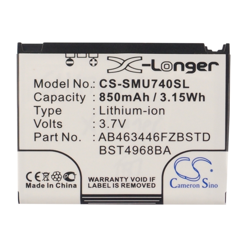 Battery compatible with Samsung CS-SMU740SL