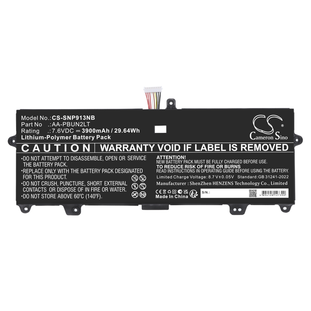 Battery compatible with Samsung CS-SNP913NB