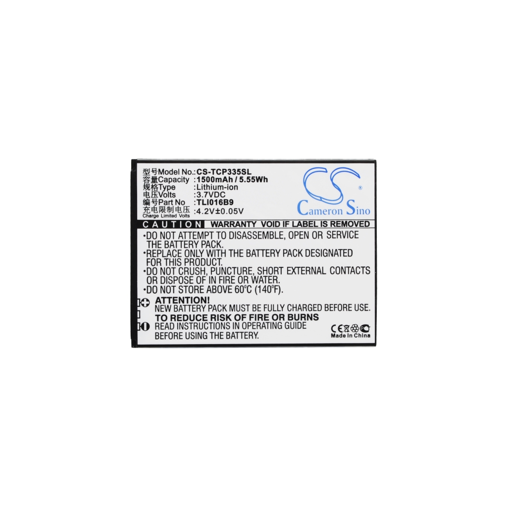 Battery compatible with TCL CS-TCP335SL
