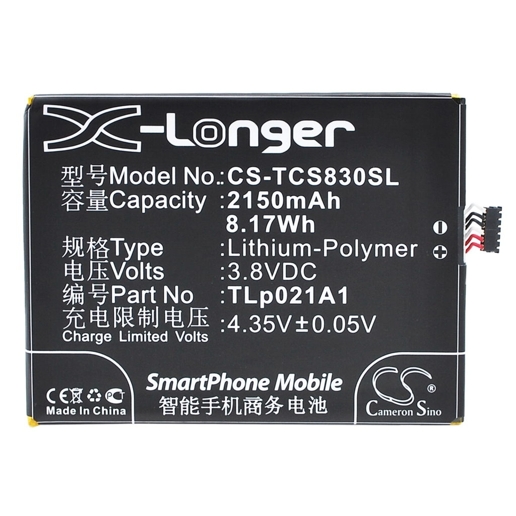 Battery compatible with TCL CS-TCS830SL