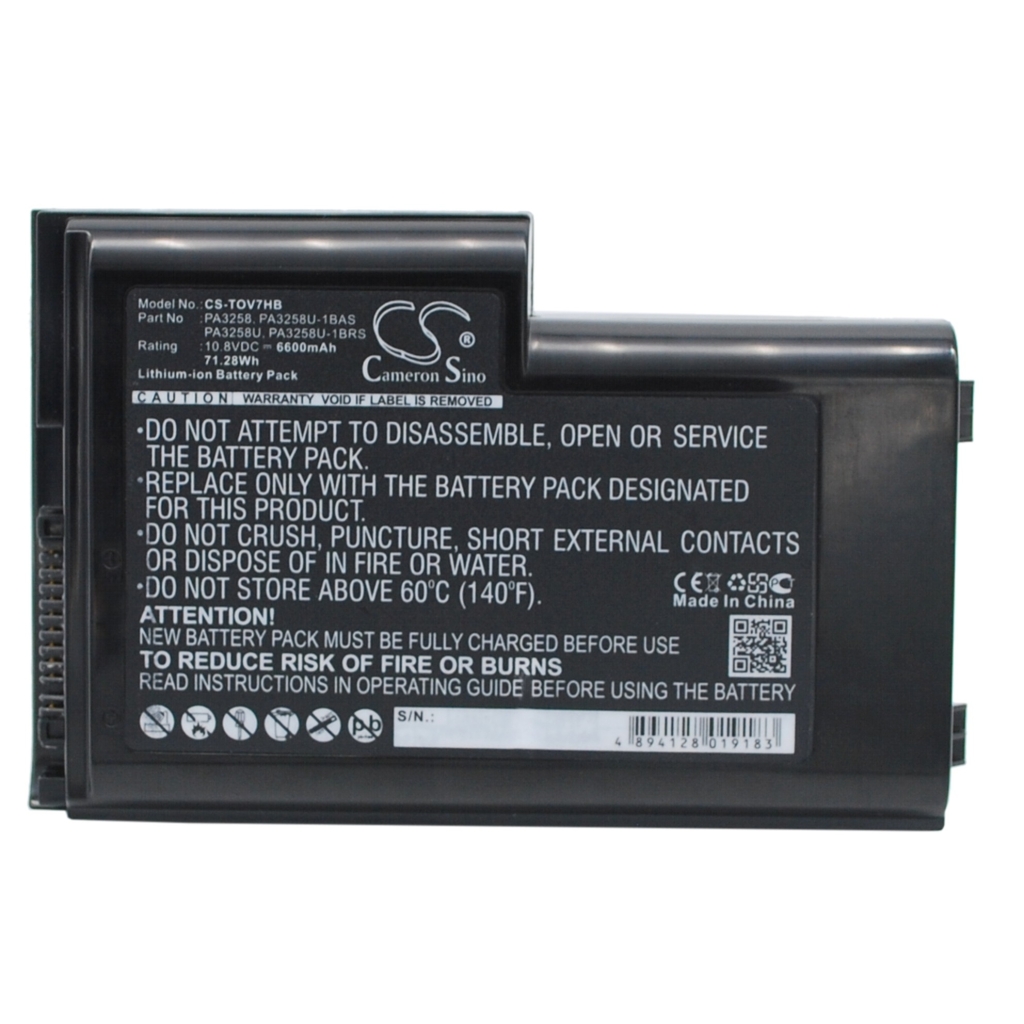 Battery compatible with Toshiba CS-TOV7HB
