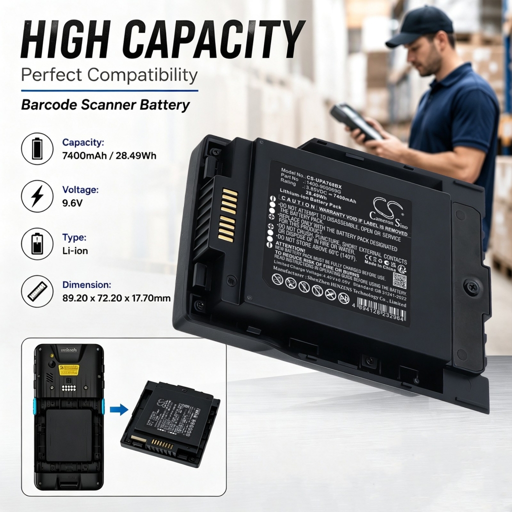 Batteries compatible with Unitech PA768 PA768 Rugged Mobile Computer CS-UPA768BX