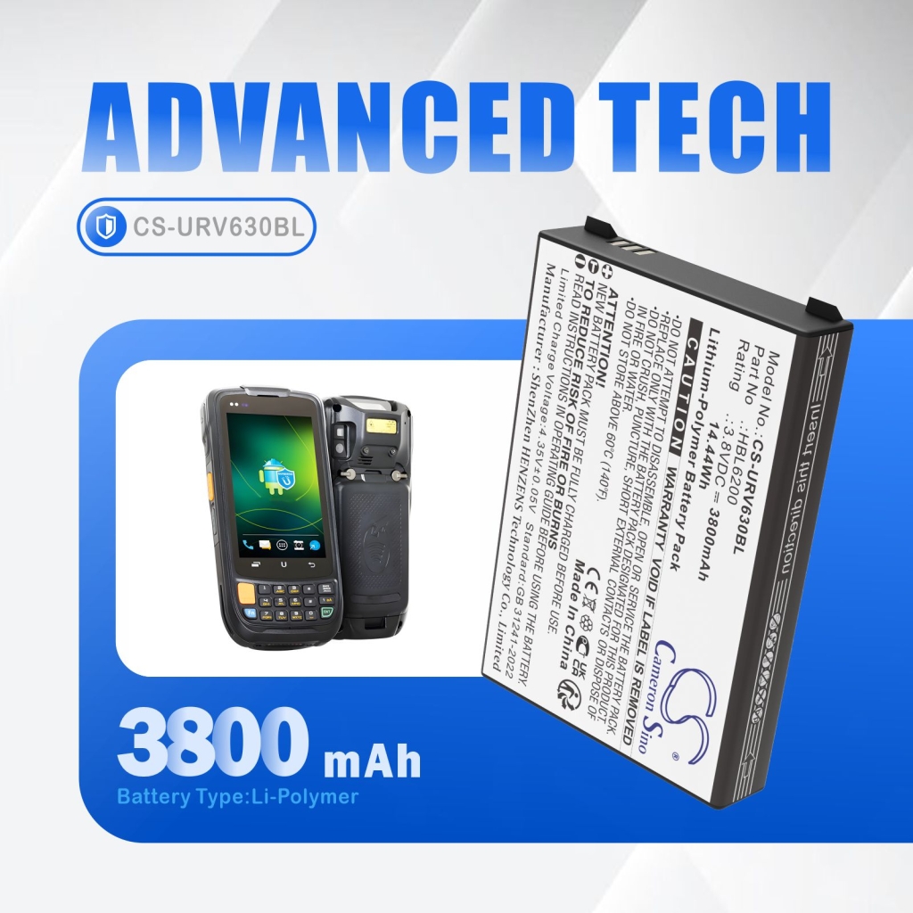 Compatible battery replacement for Urovo HBL6200