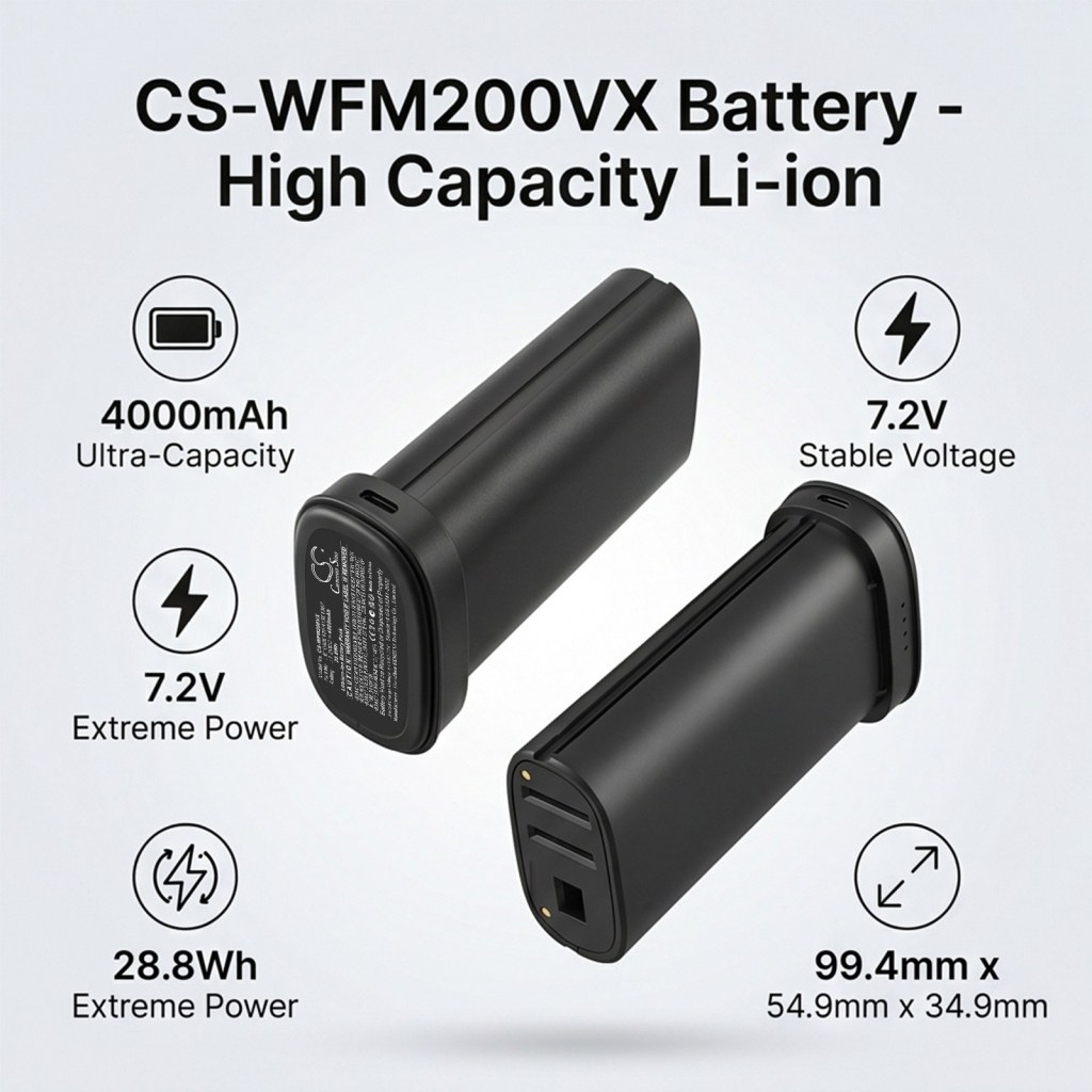 Cameron Sino CS-WFM200VX 7.2V 4000mAh Li-ion spec label