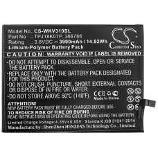 Compatible battery replacement for Wiko 386786,TPJ18K07P
