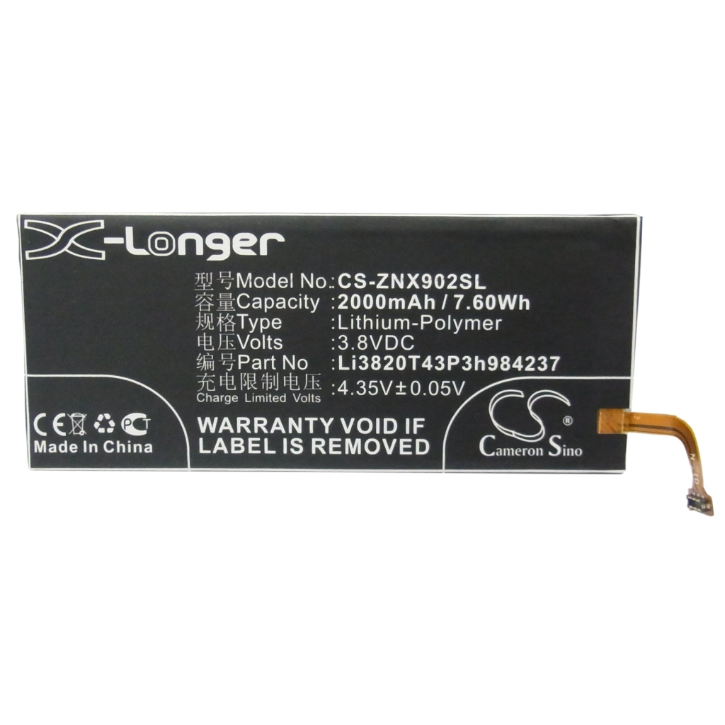Battery compatible with ZTE CS-ZNX902SL