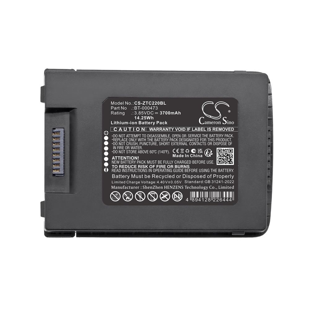 Battery compatible with Zebra CS-ZTC220BL