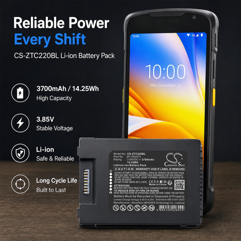 Battery compatible with Zebra CS-ZTC220BL