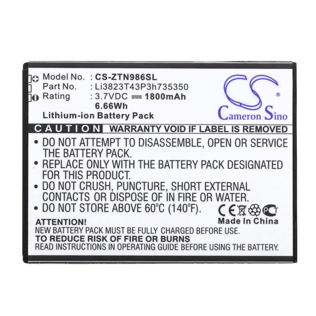 Compatible battery replacement for Allstar LI3823T43P3H735350